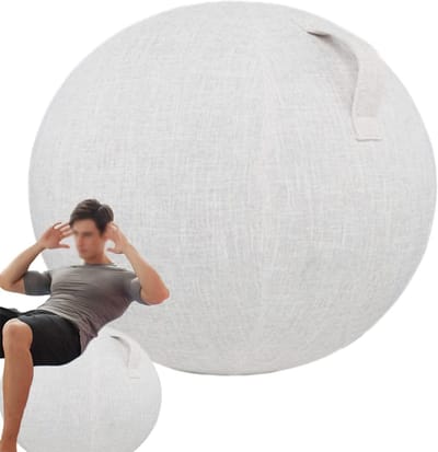 Fitnessbalhoes - Zitbalhoes Yogabalhoes - Thuiswerken Balans - Antislip Ring Handvat - Grijs
