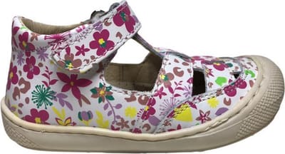Naturino velcro bumper bloemen lederen gesloten sandalen Wad wit mt 25