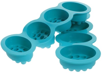 Dailygoods - 2 stuks siliconen zeepvorm, ovaal, met massagenoppen, flexibele doe-het-zelf vorm voor handgemaakte zeep, kleine zeepvormen, BPA-vrij, snel uitvormen, veelzijdig voor kaarsen en ijsblokjes