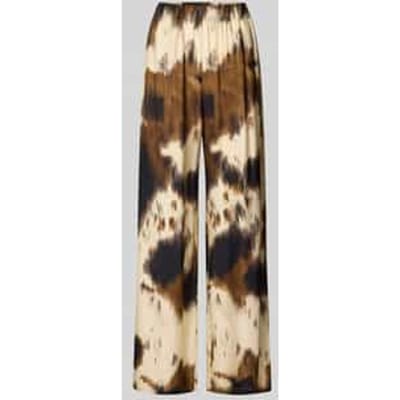 wide fit broek van pure viscose met elastische band