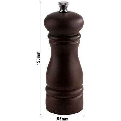 GGM Gastro (6 Stück) Pfeffermühle - ETERNAL - Holz - Höhe: 155mm - Braun