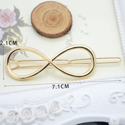 Bohemian Minimalistische Legering Haarclips - Holle Oneindigheid Vorm Kikker Gesp Haarklemmen, Effen Kleur, Mode Accessoires voor Vrouwen en Tieners goud
