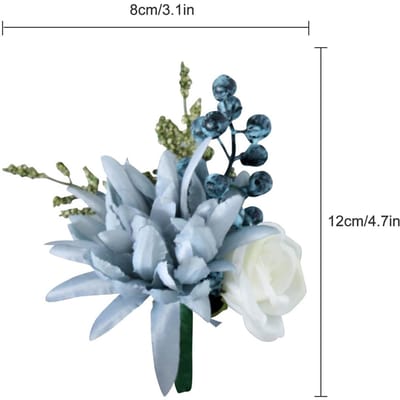 Corsage Bloem Blauw Corsage Bloemen voor Vintage Bruiloft Rustieke Bruiloft Feest Ceremonie Type 3 gray