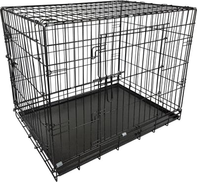 Topmast Hondenbench Premium - Black Silver Coating - 61 x 54 x 58 cm - Opvouwbaar - S - Met Dubbele Deursluiting