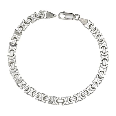 Juwelier Zwartevalk zilveren platte koningsschakel armband - ET 60/21cm -