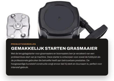 Dailygoods- Terugslagstarter Betrouwbare Start - Grasmaaier - Bosmaaier - Kunststof - 100% Nieuw - Sterk en Duurzaam - Trekstarter