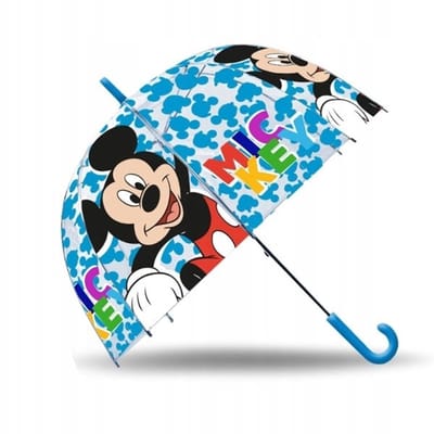 Mickey Mouse Kinderparaplu - Blauw & Transparant - 45cm - Windbestendig - Disney Regenscherm voor Jongens & Meisjes
