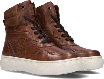 Omoda K001043 Hoge sneakers - Leren Sneaker - Jongens - Cognac - Maat 29