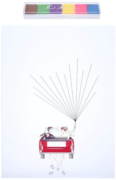 Dailygoods- Vingerafdruk Gastenboek Creatief - Vingerafdruk Boom - Canvas - Herbruikbaar - Hoogwaardig - Steekbestendig
