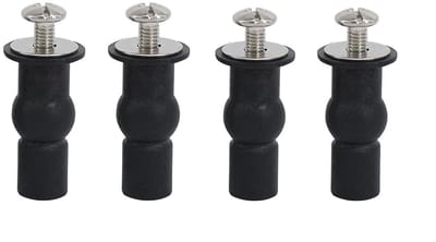 WC-bril Schroeven - Toiletbevestigingen - Toilet Reparatie - Antislip Fixatie - Set van 4 - Zwart
