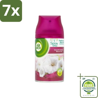 7 x Air Wick Freshmatic - Luchtverfrisser Navulling - Lelie & Satijn - 250ml - Grootverpakking - Luchtverfrisser - Air Wick - Geur - Lelie - Satijn