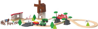 Playtive houten treinbaanset Boerderij 43 delig