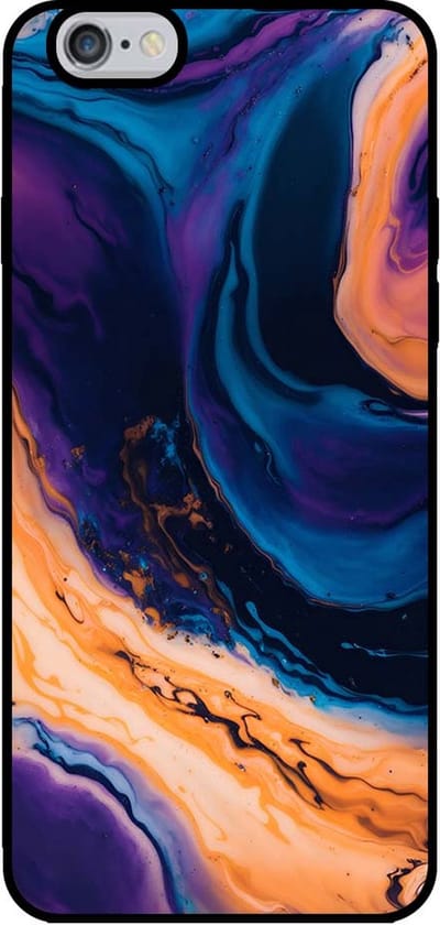 Smartphonica Telefoonhoesje voor iPhone 6/6s marmer look - backcover marmer hoesje - Blauw geschikt voor iPhone 6/6s
