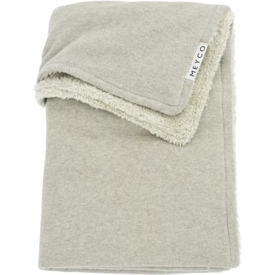 Meyco Baby Knit Basic teddy wiegdeken - sand melange - 75x100cm - 2.0 TOG
