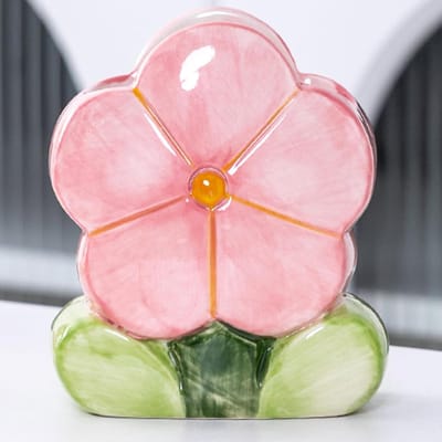 bloemen, kamerdecoratie, Kawaii pennenkoker, roze penhouder, penseelhouder, pennen, organizer, schattige pennenhouder, boho-stijl, esthetische pennenhouder, bureauaccessoires,