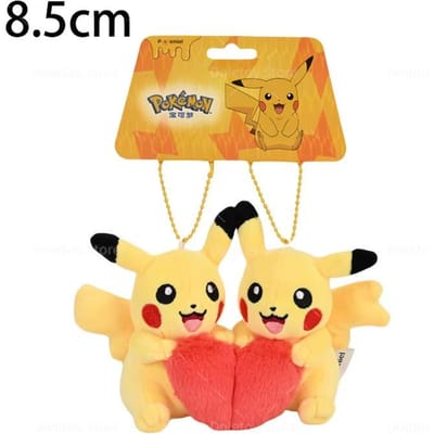32 Stijlen Originele Pokemon Pluche Sleutelhanger Pikachu Bulbasaur Gengar Mimikyu Plusle Minun Kawaii Rugzak Hanger Sleutelhanger Cadeau yellow