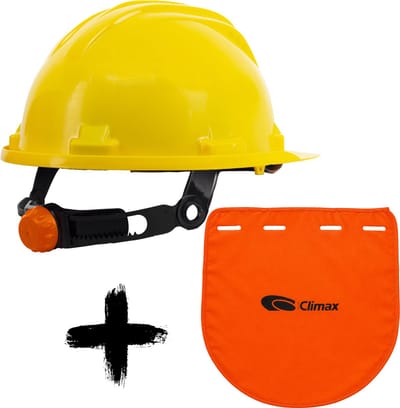 Climax Veiligheidshelm RG5 Geel met Nekbescherming - Nekflap met Veiligheidshelm