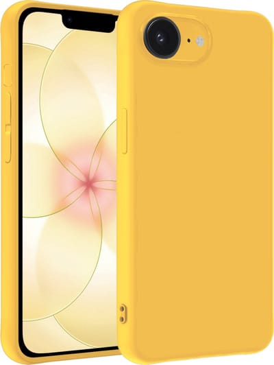 Hoesje - Geschikt voor Apple iPhone 17e - Sterk & Shockproof - Hoes Cover - Siliconen Case - Telefoonhoesjes - Geel
