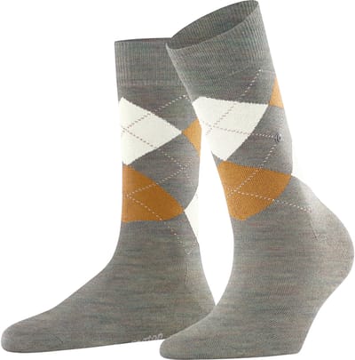 Burlington Melange Marylebone gedessineerd wol sokken dames groen - maat 36-41
