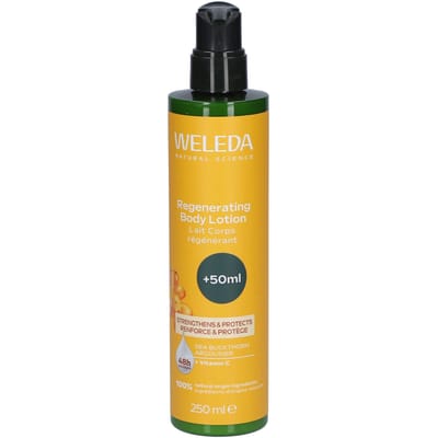 WELEDA Regenererende Body Lotion Duindoorn - Grapefruit, Mandarijn & Sandelhout - Rijke, Voedende Lotion - Hydrateert Droge Huid Intensief 48 uur Lang - Gezonde & Comfortabele Huid - 100% Natuurlijk - 250ml