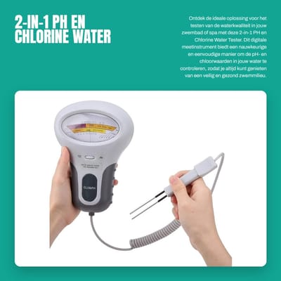 Dailygoods- Watertester Digitale Waterkwaliteit Monitor - pH-Meter - Chloor Tester - Zwembad Tester - Robuust Kunststof - Groot Scherm - Waterkwaliteitmeter