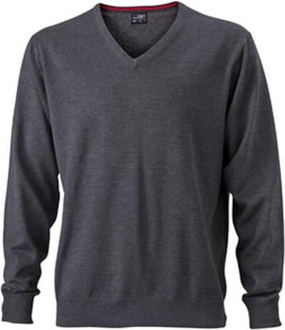 James and Nicholson Heren V-hals pullover (Antraciet Melange)