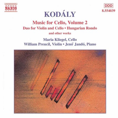 Maria Kliegel, Willian Preucil, Jeno Jandó - Kodály: Music For Cello Volume 2 (CD)