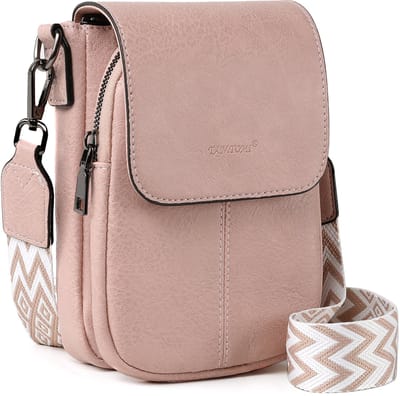 TAN.TOMI Schoudertas - Crossbody Tas - Crossbodytas - Dames Telefoontasje – Grote Capaciteit – PU Lederen Crossbody Tas met Portemonnee – Verstelbare en Afneembare Brede Schouderband - Roze