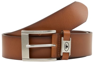 Tom Tailor - TTNATHAN leren riem met vierkante gesp - Maat 80 - light brown uni