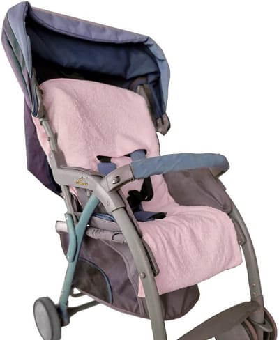 SnelShoppen - Badstof Kinderwagen Opzetstuk Roze - Zacht en Comfortabel - Perfect voor Baby's en Peuters - Ideaal voor Wandelen en Recreatie - Makkeli