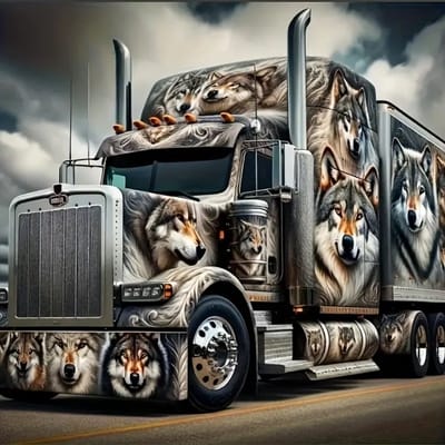Diamond Painting Pakket - Vrachtwagen - Truck - 55x55 cm - Complete Set - Ronde Steentjes