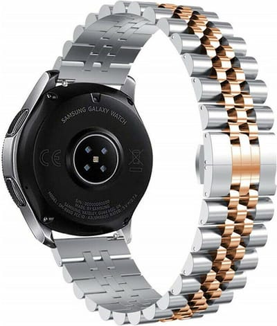 Strap-it Luxe Jubilee stalen bandje - geschikt voor Huawei Watch GT 3 Pro 43mm / GT 3 42mm / GT 2 42mm - zilver/rosé goud