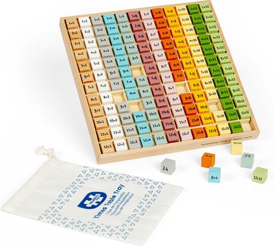 BigJigs educatief houten rekenspel - Scandi Times Tables Tray - Montessori.