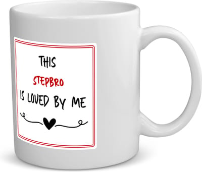 Akyol - this stepbro is loved by me koffiemok - theemok - Broer - iemand die houdt van zijn stiefbroer - verjaardag - cadeautje voor broer - broer artikelen - kado - geschenk - 350 ML inhoud