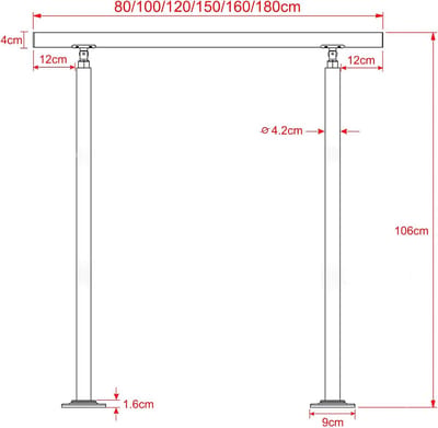 RVS Trapleuning 180 cm | Stevige RVS Reling voor Binnen en Buiten