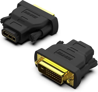 Benfei 2-Pack DVI naar HDMI - HD Adapter Bi-Directioneel - Zwart