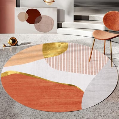 Moderne Licht Luxe Ronde Tapijten Kamerdecoratie Tienerkleden Woonkamer Tapijt Huisdecoratie Stoelmat Kinderkamer Tapijt Diameter 80cm