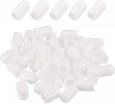 50x Witte Rubberen Schroefdoppen 12mm ID - Schroefdraad Beschermkappen voor Bouten en Meubels