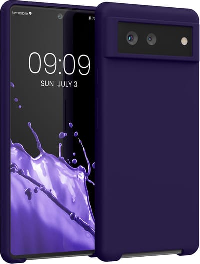 kwmobile telefoonhoesje geschikt voor Google Pixel 6 - Hoesje met siliconen coating - Smartphone case in fluweel blauw