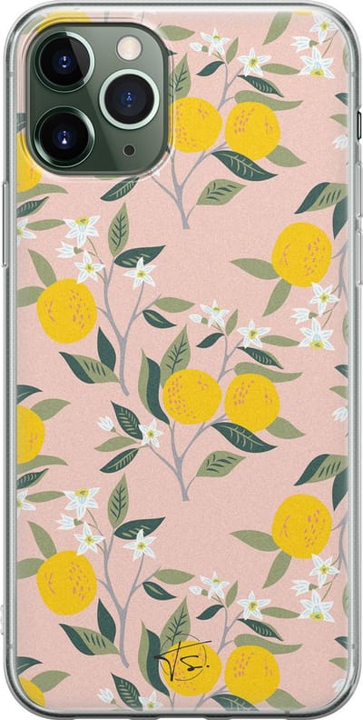 Hoesje geschikt voor iPhone 11 Pro Max - Citroenen - Soft Case - TPU - Natuur - Geel - Mooie Telefoonhoesjes