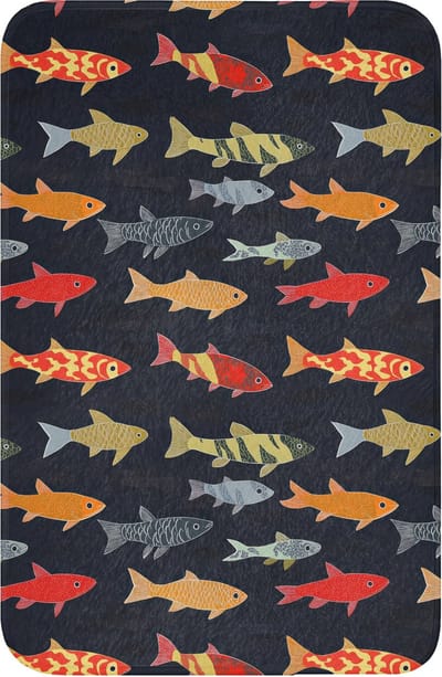 WC mat 40x60 cm - Antislip - Vissen - Patroon - Kleurrijk - Toiletmat - Vloermat - Douchemat - Toilet tapijt - Toiletmatten
