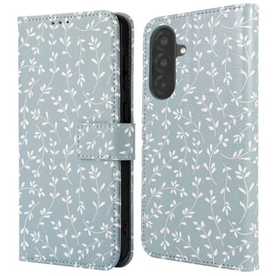 imoshion Hoesje - Geschikt voor Samsung Galaxy A37 (5G) - Design Bookcase smartphone - Smoke Green Flowers