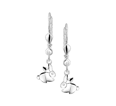 YO&NO - Oorbellen - Zilver - Oorhangers - Konijn - Brisur haak - 20mm - 7,4mm - Kinderen - Zilver 925