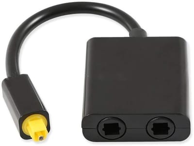 Optische Audio Splitter - Dubbele Poort Adapter - Audio Verbindingen - Twee Apparaten Aansluiten - Compact Ontwerp - Zwart
