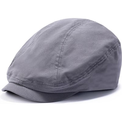 Grote Hoofd XL 64cm Mannen Newsboy Petten Grote Maat Katoenen Baret voor Papa Platte Vintage Gatsby Hoed Cabbie Hoed Dames Mode Achtkantige Pet M 56-58cm grijze kleur