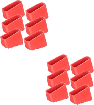 Ladder Voetbeschermers - Ladderdoppen Rubber - Vloeren Beschermen - Antislip Stabiliteit - 12 Stuks - Rood