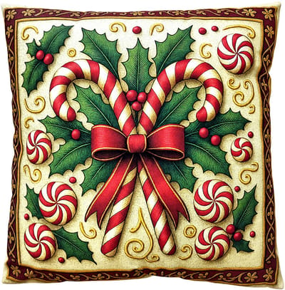 Clayre & Eef Sierkussen 45x45 cm Beige Polyester Kerst