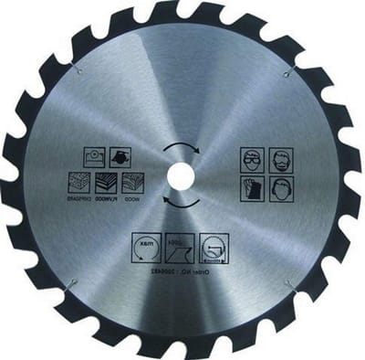 Cirkelzaagblad Hout - Zaagblad Handcirkelzaag - Hout Zagen - Nagelbestendig - Ø 315 x 30 mm - Zilver/Grijs