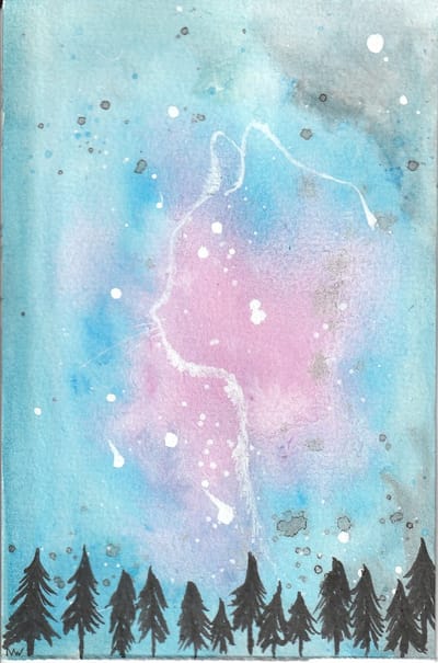 Wenskaart met kat - set van 4 stuks - inclusief envelop - ansichtkaart - seizoen - winter - kerst - aquarel - handgemaakt - merkloos - VOLUMEKORTING