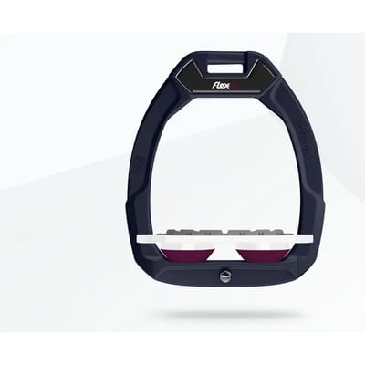 Veiligheidse stirrups Plat Grip Marine/Wit/Pruim Flex-On Safe-On